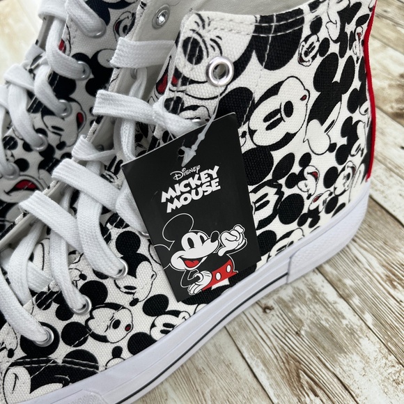 Women’s Disney Mickey Mouse High-Top Lace-Up Sneakers Shoes Size 10 - Picture 4 of 7